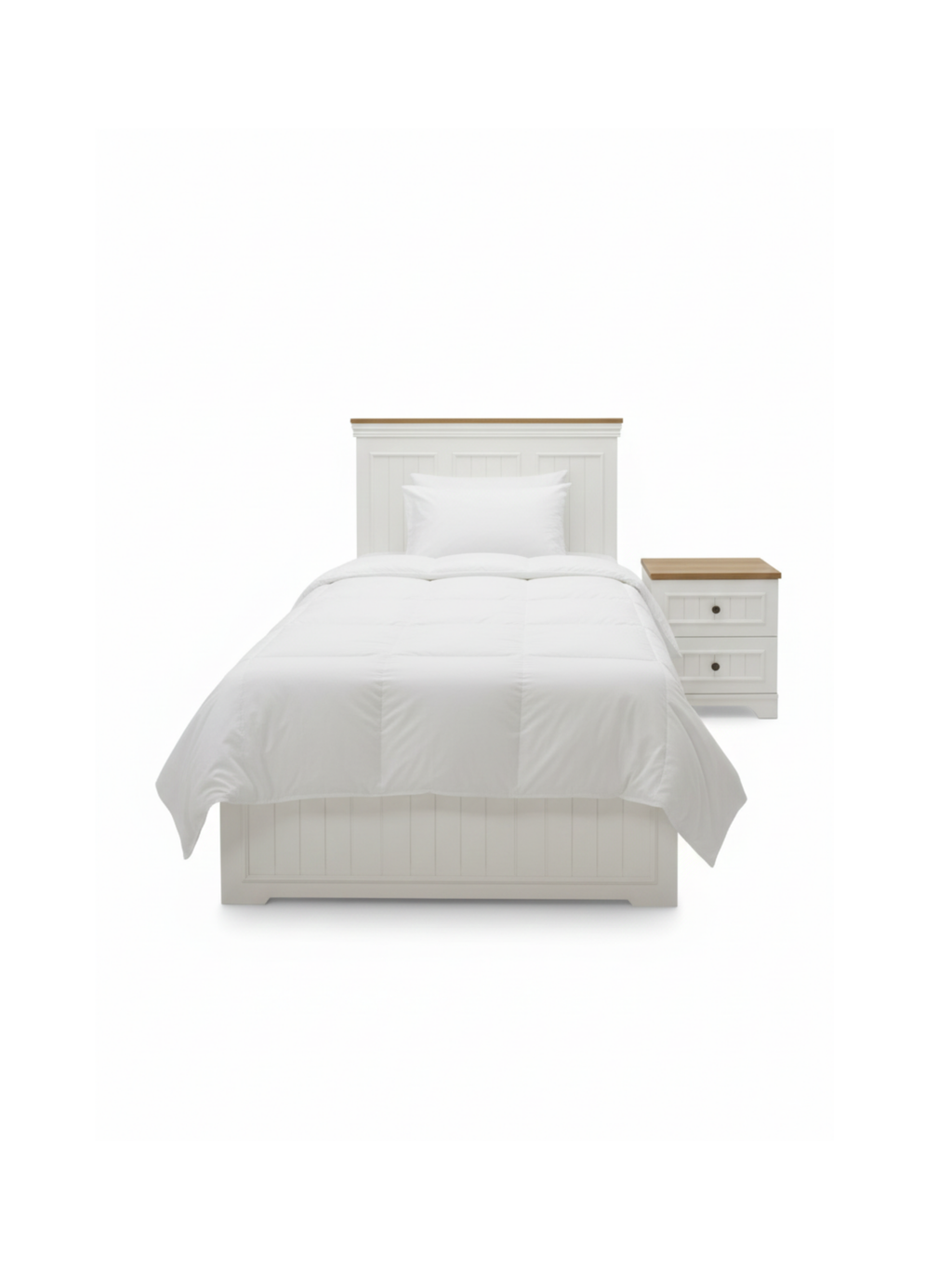 Single Bed Frame with Headboard & Nightstand