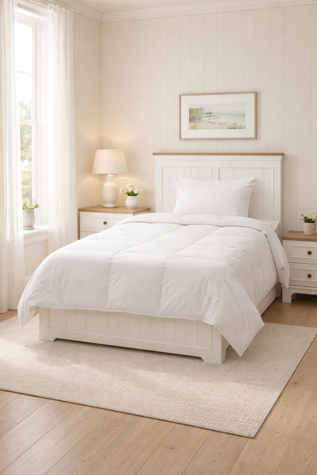 Single Bed Frame with Headboard & Nightstand