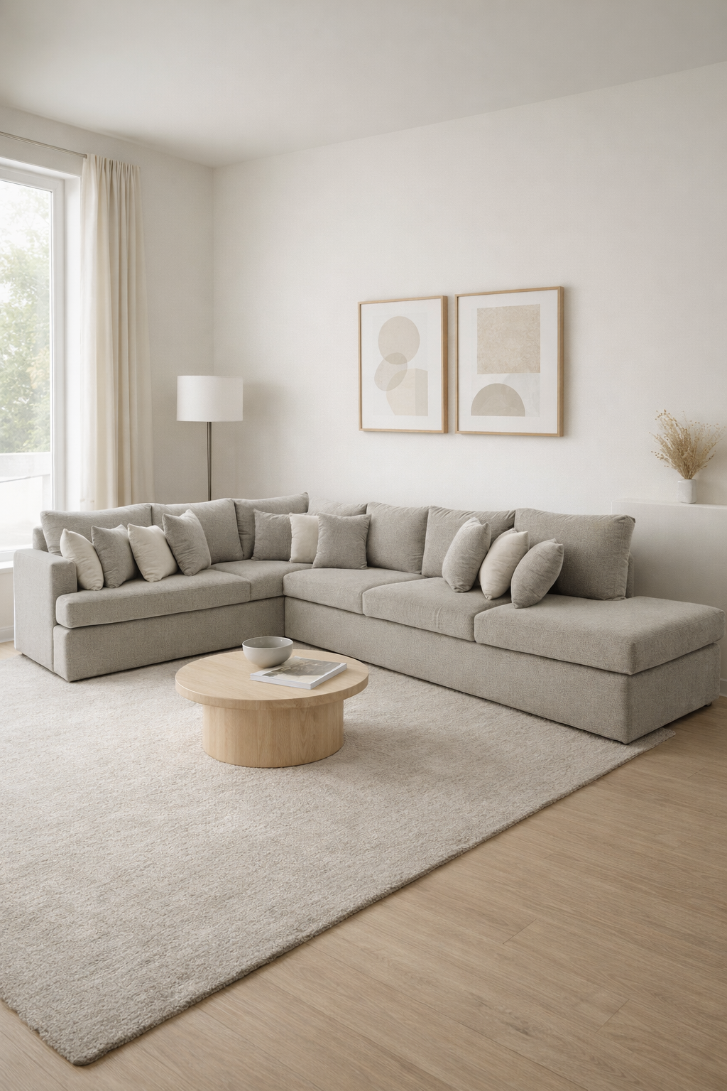 L-Shaped Fabric Sofa